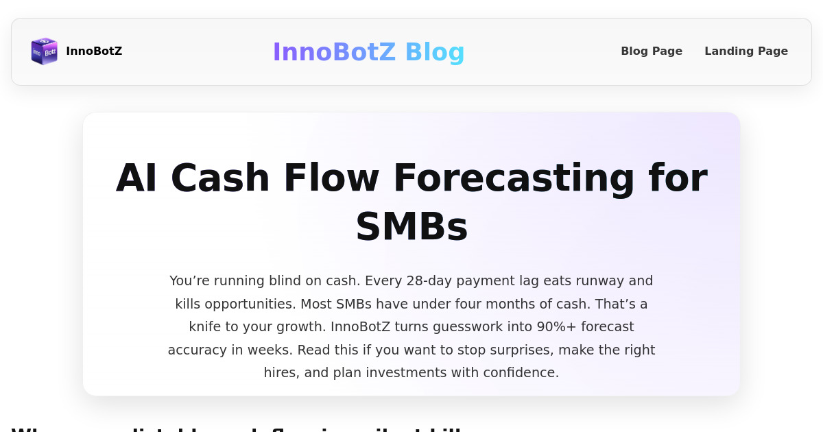 AI Cash Flow Forecasting for SMBs